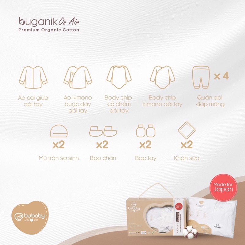 Bu baby - Sét sơ sinh Buganik On Air BGS002
