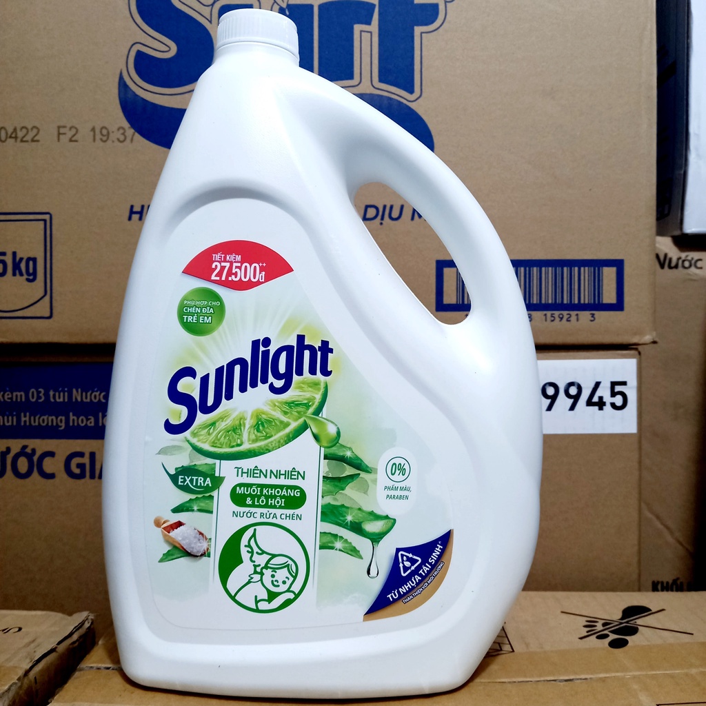 Nước rửa chén Sunlight can 3.6kg thiên nhiên lô hội