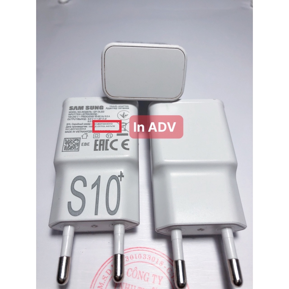 Cóc sạc nhanh 3.0 samsung S10, S10+ , Mã  ADV cao cấp, dòng điện 5V- 2A , sản phẩm  bảo hành 12 tháng