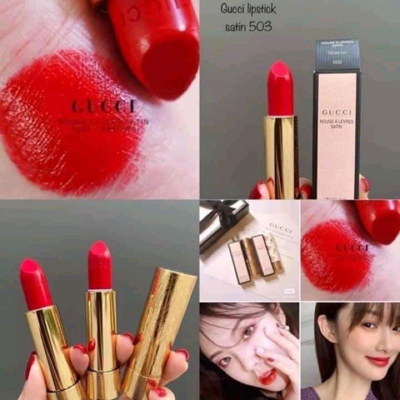 Son G.U.C.C.I 503 - Son GUCCI 503 Teresina Ruby Satin Màu Đỏ Ruby