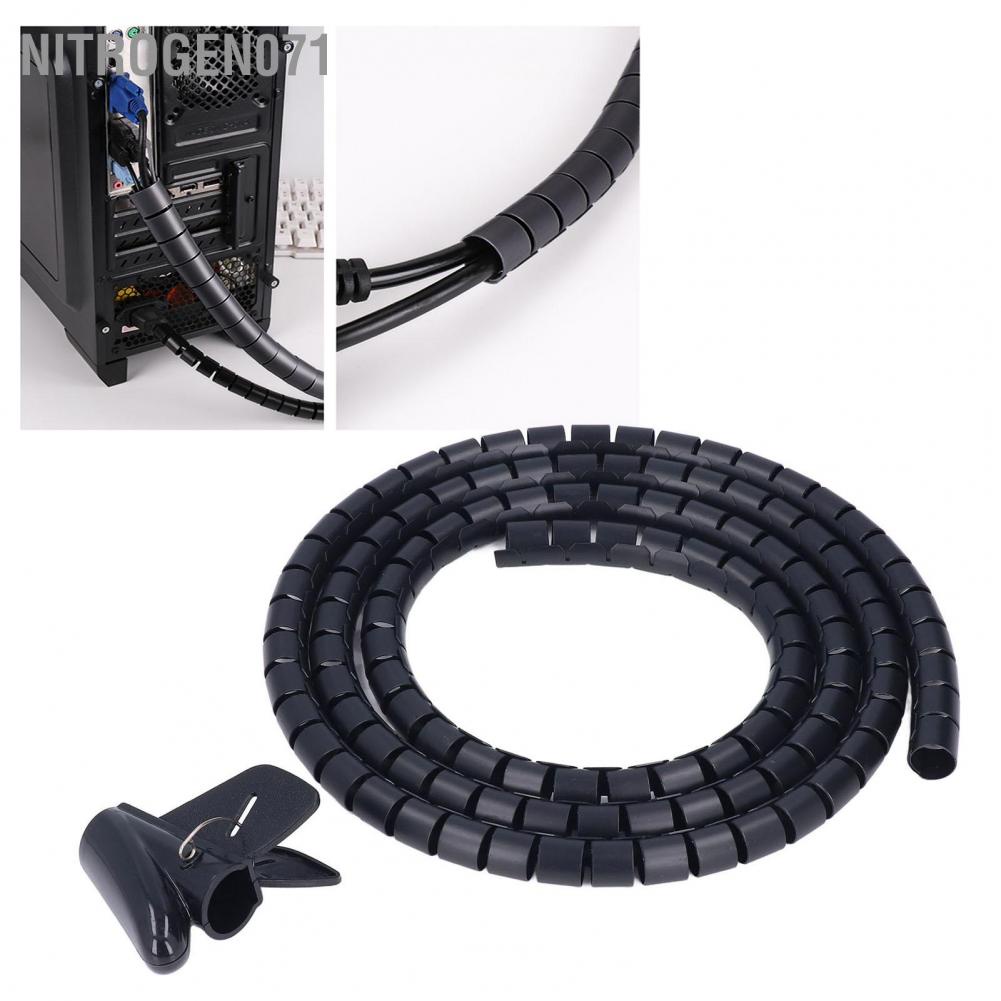 Nitrogen071 Spiral Cable Wrap Organizer Dia 20mm/0.79in Wire Winding Tube Cord Management System for Home Office TV DVD PC Cable2m/6.6ft