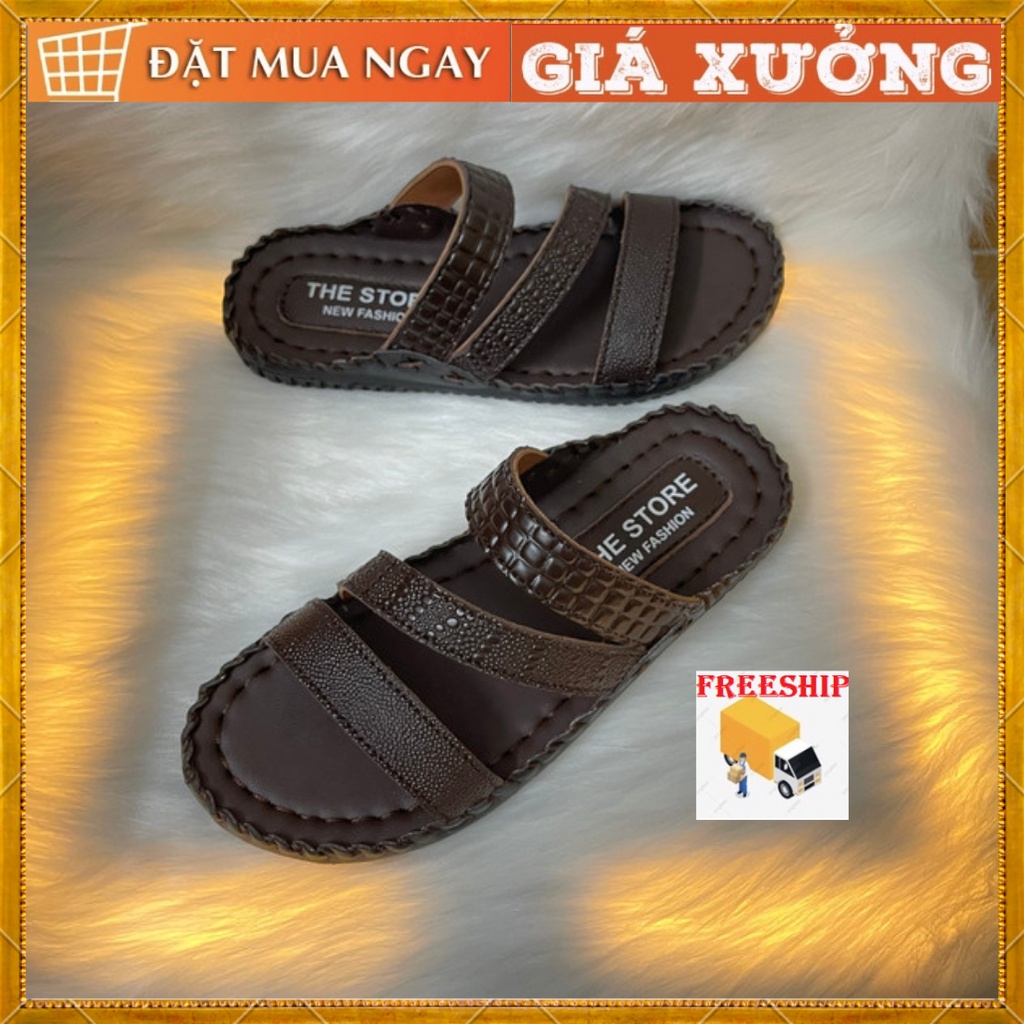 {Siêu ưu đãi} Dép nam da bò cao cấp sản xuất tại xưởng giá tại xưởng