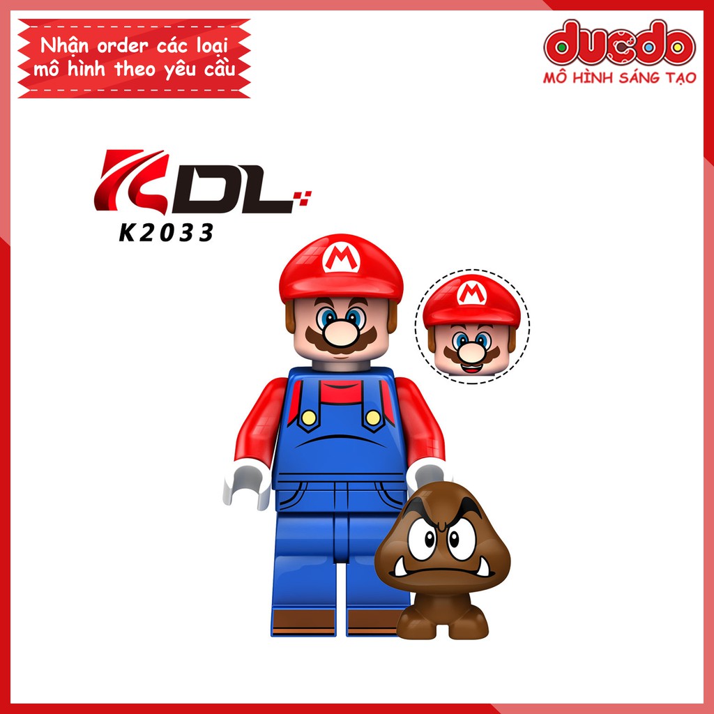 Minifigures nhân vật Mario với Goomba siêu đẹp - Đồ chơi Lắp ghép Xếp hình Mô hình Mini Iron Man KDL805
