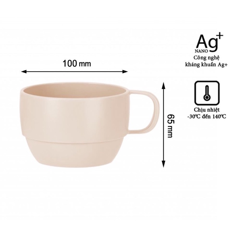 (INOCHI siêu rẻ) Cốc uống nước cao AMORI 350ml, nhựa nguyên sinh, hàng đẹp