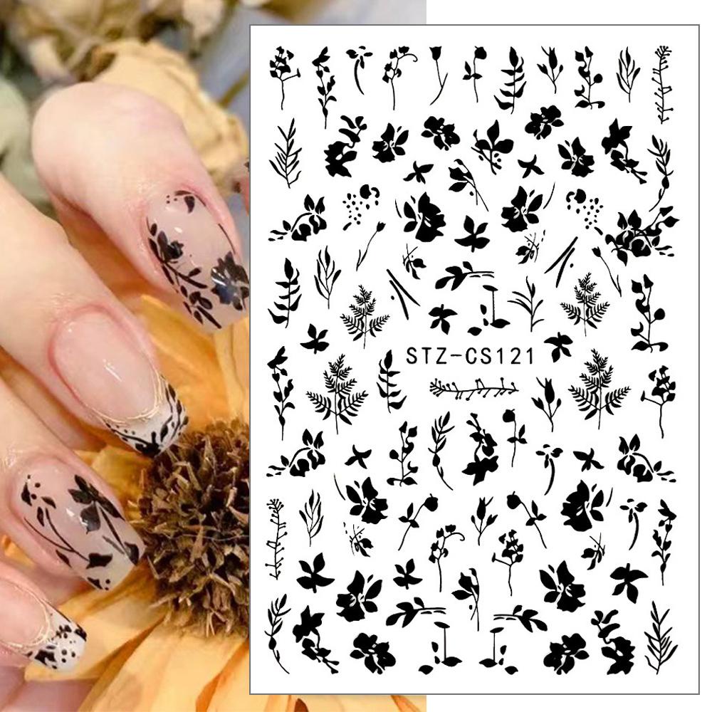 Sticker Hình Hoa Lá Đơn Giản Xinh Xắn Dán Trang Trí Móng Tay DIY