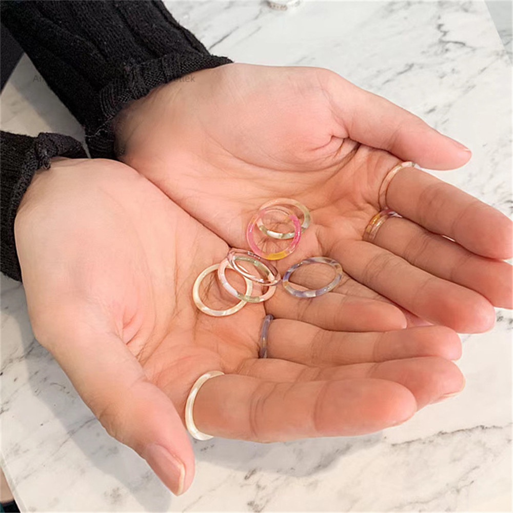 Nhẫn Đeo Khớp Ngón Tay Trong Suốt 7 Màu Thời Trang Hàn Quốc Cổ Điển