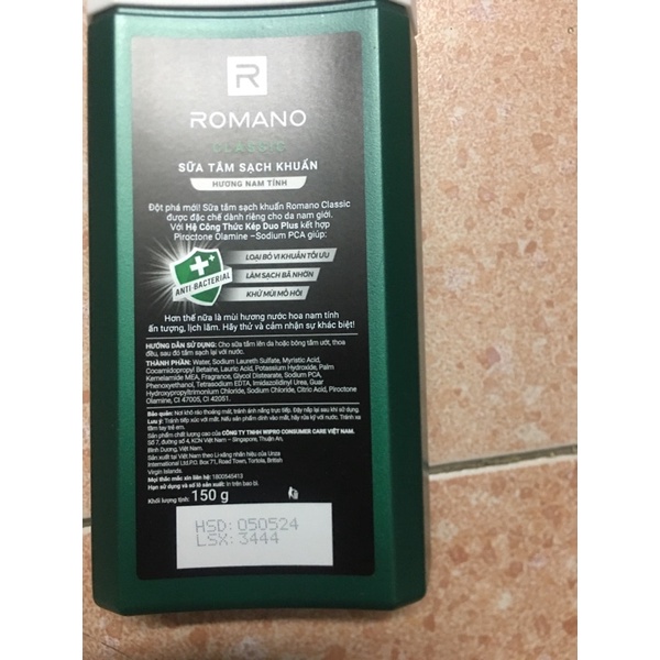 combo 5 chai sữa tắm romano CLASSIC 150g