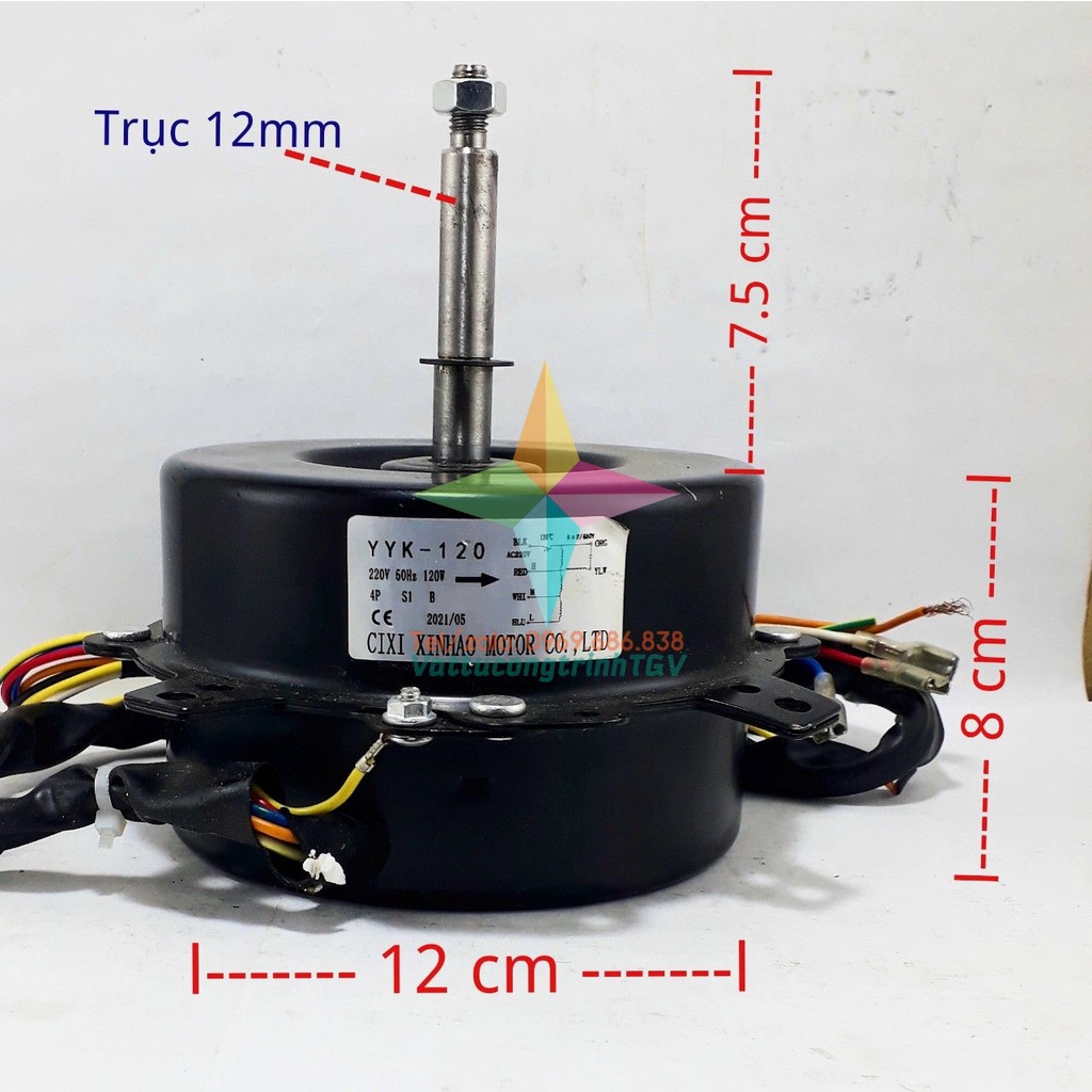 Motor 120W ngược chiều thay thế cho quạt điều hòa hơi nước