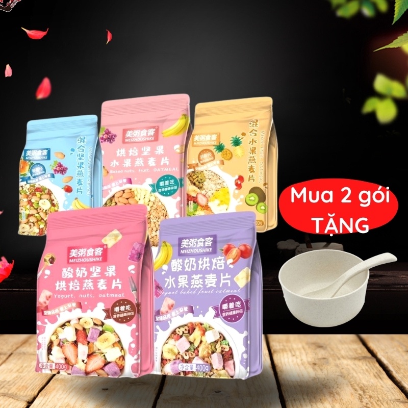 Ngũ cốc sữa chua trái cây nguyên hạt ăn liền, bổ sung dinh dưỡng cho người giảm cân, ăn kiêng, bà bầu, eat clean