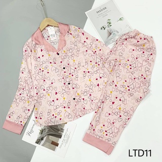 Bộ Pijama ngủ lụa mango cổ sen tay dài có size