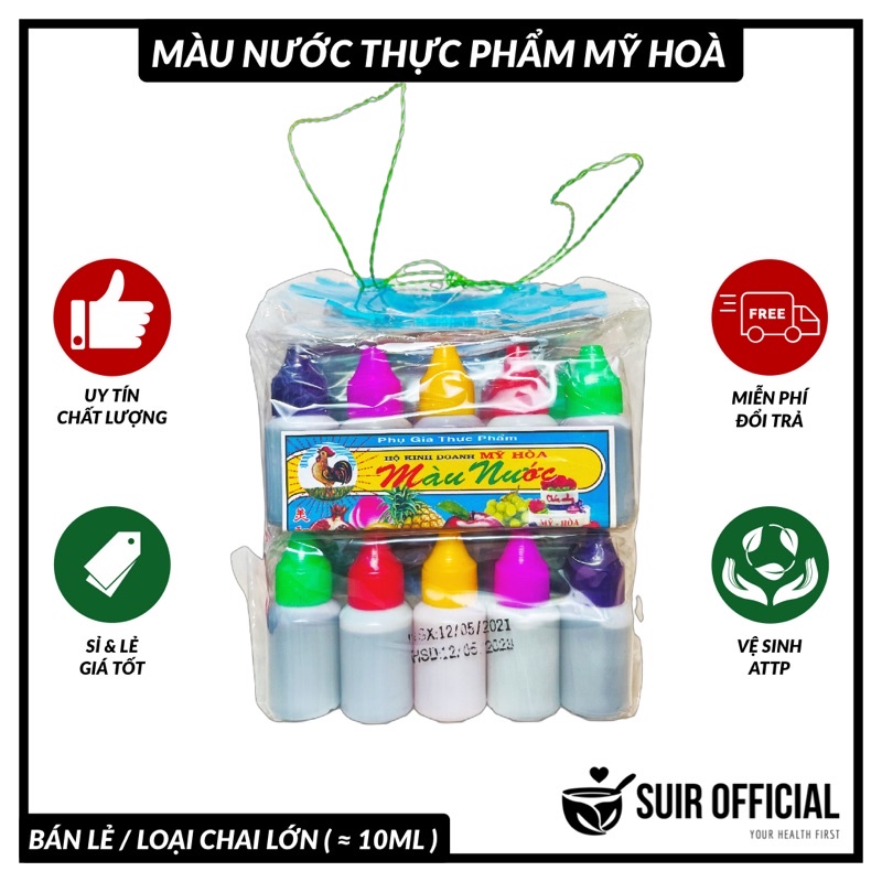 Phụ Gia Thực Phẩm / Màu Nước Thực Phẩm Mỹ Hoà Chai Lớn ( ≈ 10ML ) Đảm Bảo Chất Lượng / Tuyệt Đối An Toàn [ Lẻ ]
