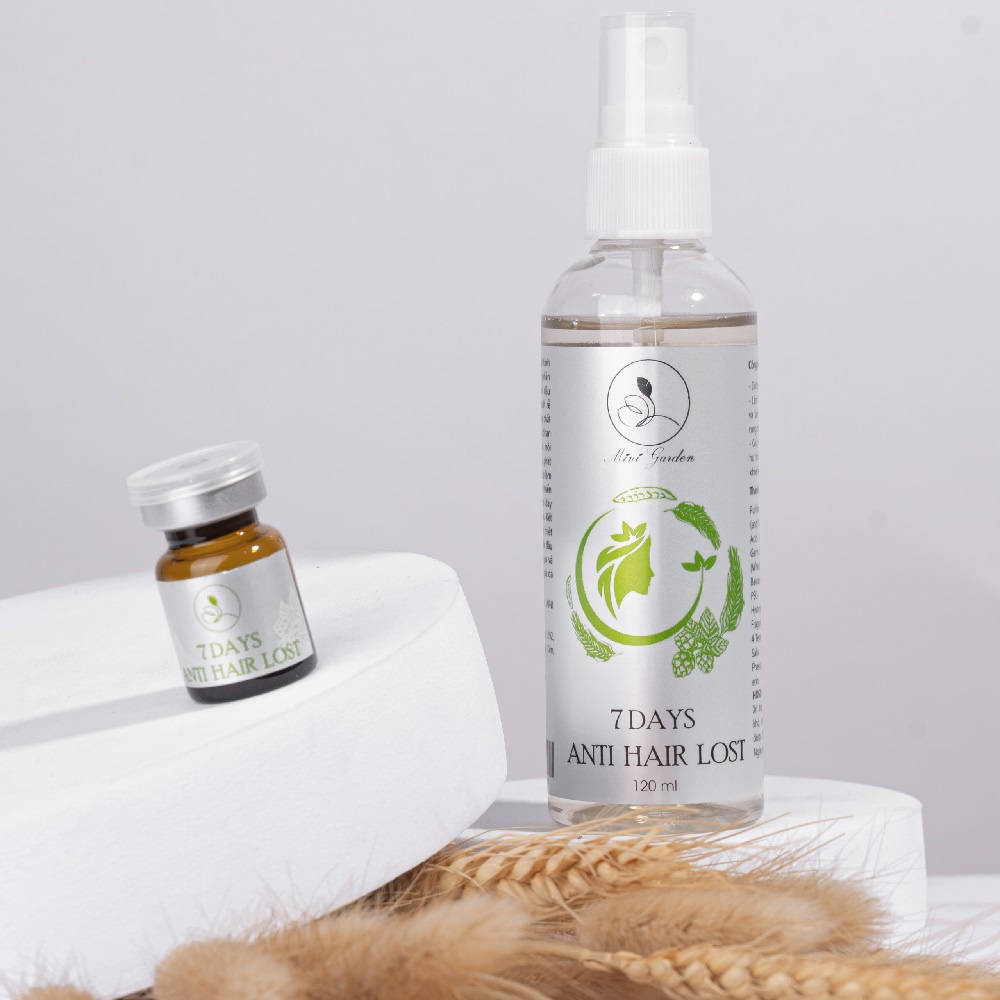 Dưỡng tóc dạng xịt Mini Garden 7 Days Anti Hairlost 120ML - Xịt dưỡng tóc tinh chất thiên nhiên bibi90