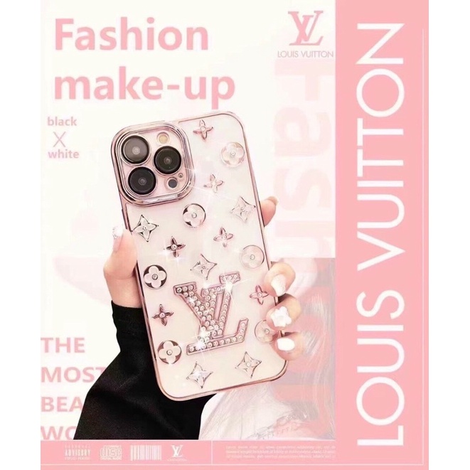 Ốp silicon viền si Lv đính đá ip14/ ip14pro/ ip14 plus/ ip14pro max