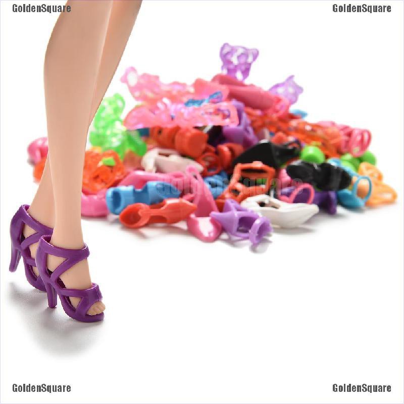 Set 40 Đôi Giày Cao Gót Nhiều Màu Sắc Cho Búp Bê Barbie