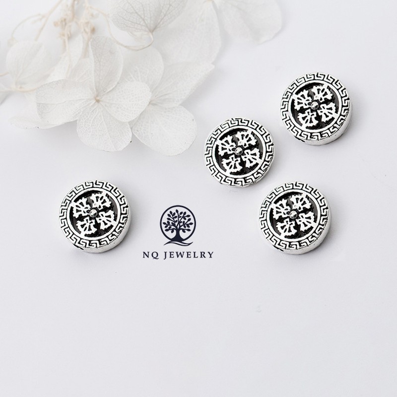 Charm bạc 925 bánh xe pháp luân #3 - Charm bạc bánh xe pháp luân NQ Jewery