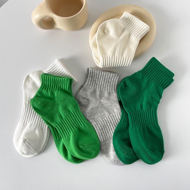 Vớ cotton Màu Trắng Đen Đơn Giản Phong Cách Hàn Quốc Cho Cặp Đôi