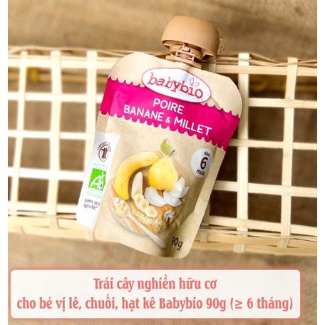 Trái cây nghiền BabyBio Pháp cho bé từ 6 tháng