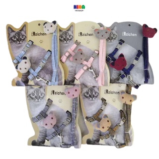 Dây xích dắt mèo thú cưng đồ chơi cho mèo yếm dắt mèo đi dạo hình gấu Nina pet shop