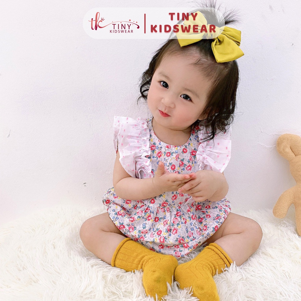 Bộ Body Chip Bé Gái Họa Tiết Hoa Nhí Phối Bèo Cho Bé Từ 5-11kg [GB29]