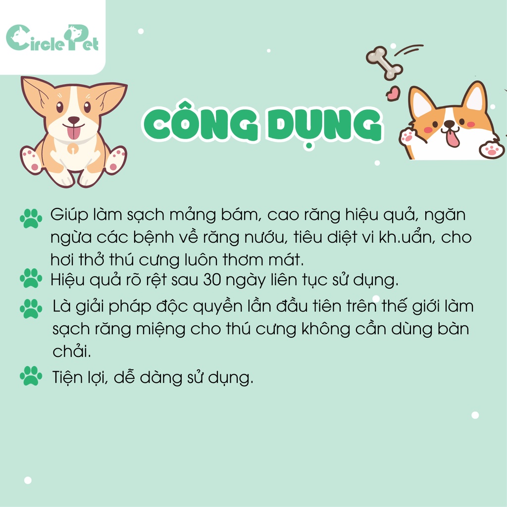 Gel Làm Sạch Răng Miệng Cho Chó Tropiclean Tiện Lợi Nhiều Vị 59ml - Circle Pet