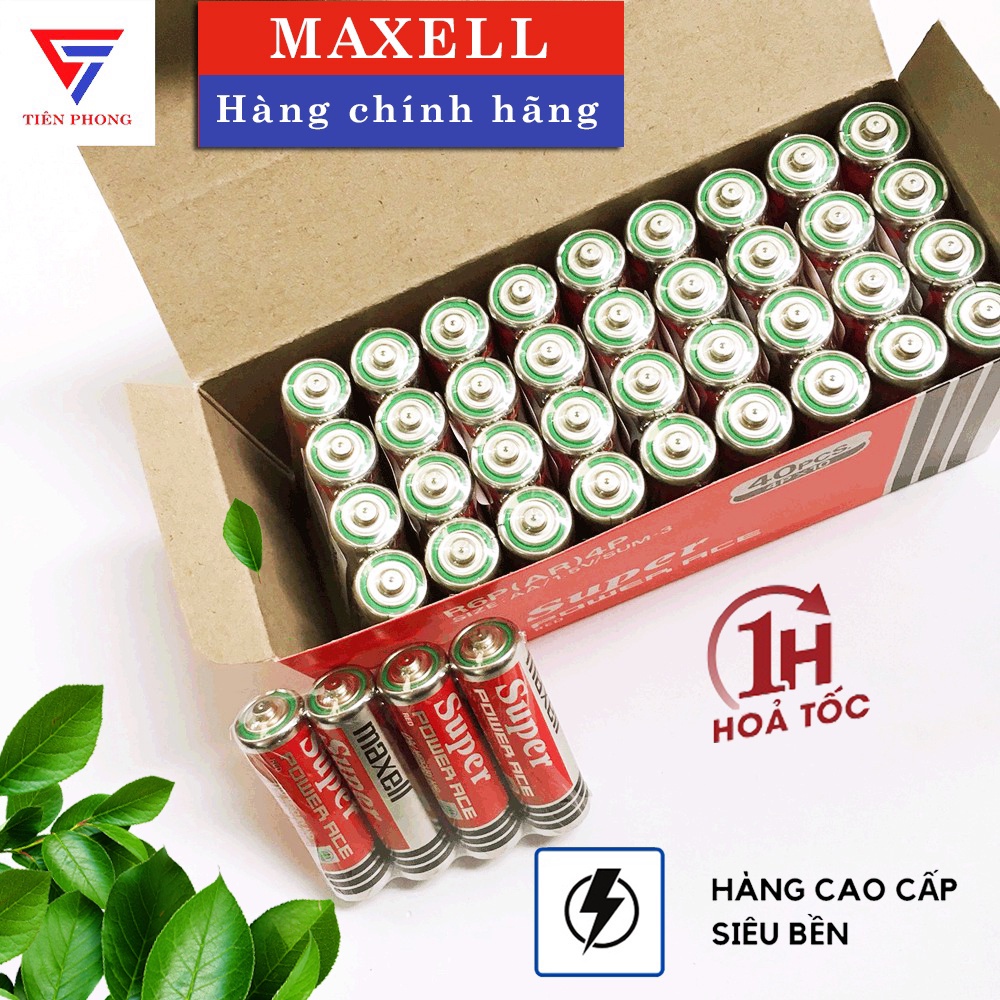 Hộp 40 Viên Pin tiểu Maxell than Tiểu Super Power Chính Hãng - Pin Tiểu AA  1.5V