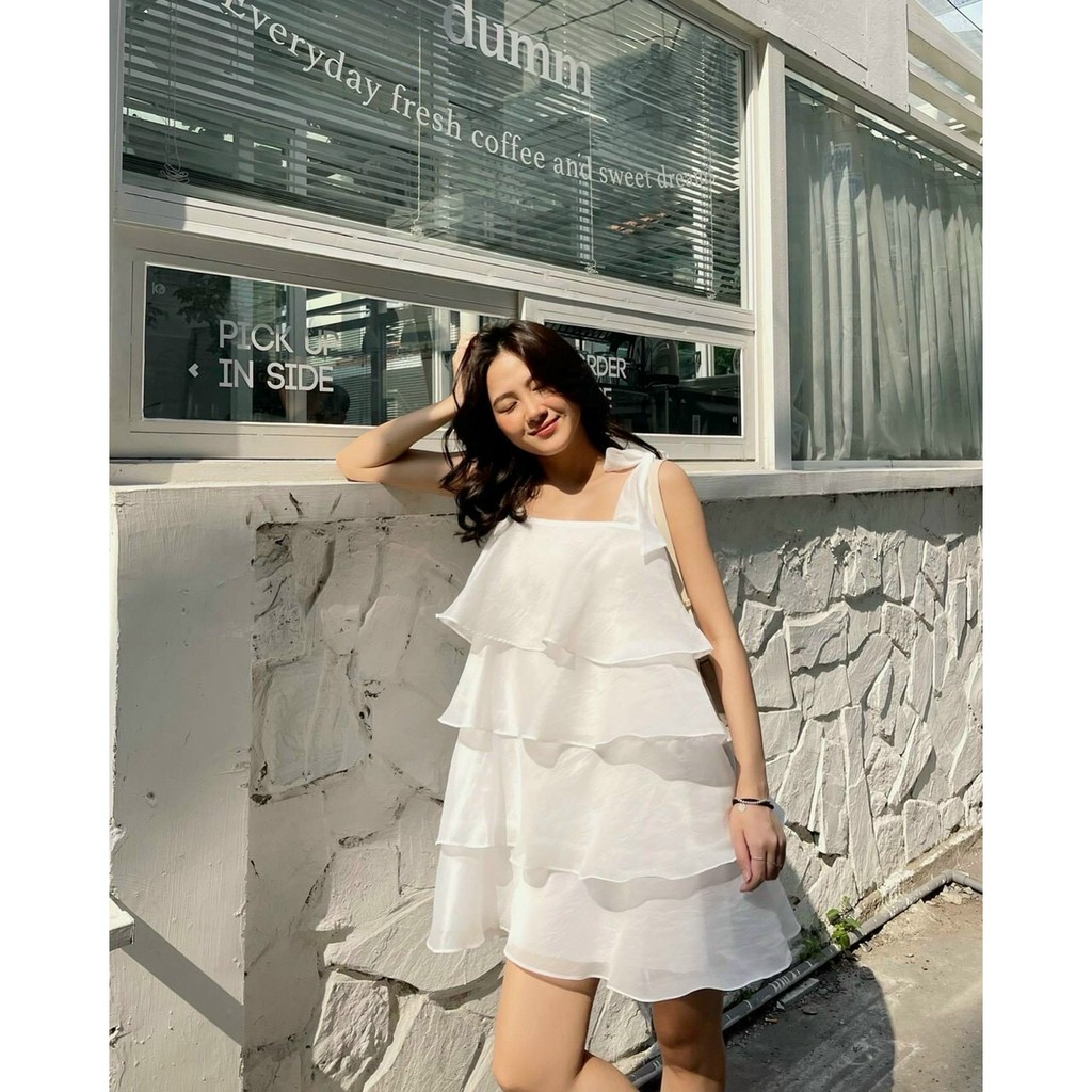 Đầm hai dây bèo tầng (VOAN DRESS)