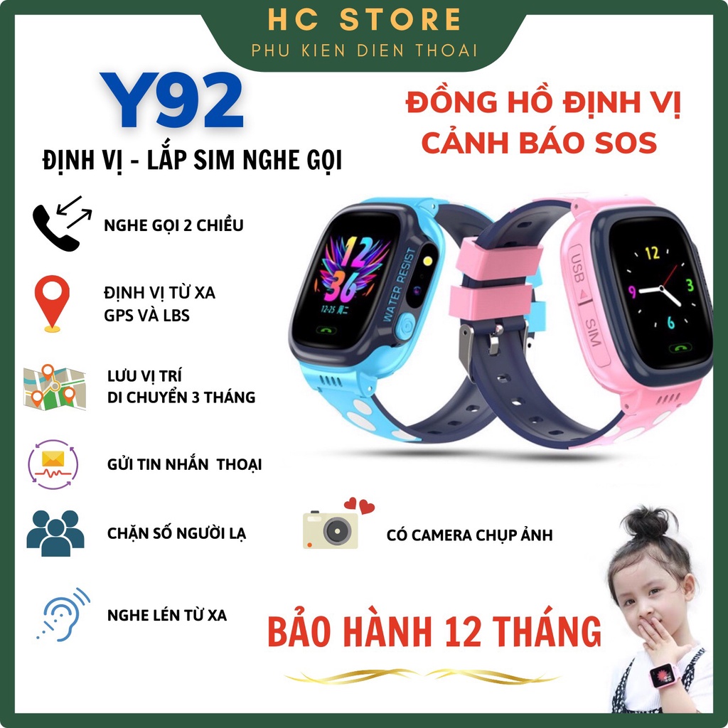 Đồng hồ thông minh trẻ em Y85/Y92 Định vị, Nghe gọi, Lắp sim, Tiếng Việt, Giám sát hành trình, Chống nước IP67