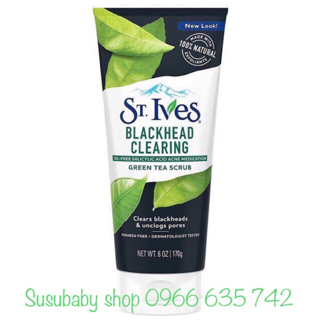 Sữa Rửa Mặt Sạch Mụn Đầu Đen ST.IVES Trà Xanh 170g