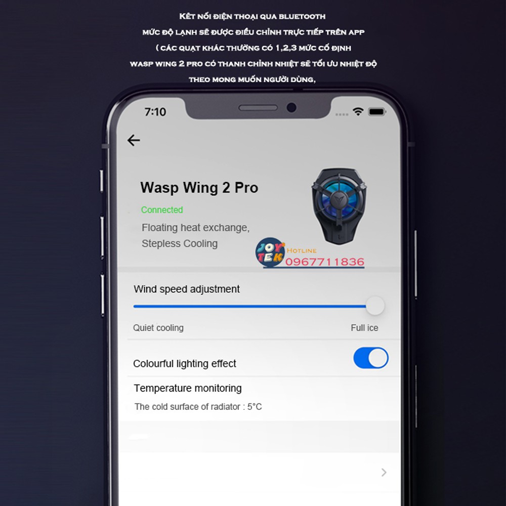 Flydigi wasp wing 2 pro | Quạt tản nhiệt làm mát điện thoại bằng sò lạnh siêu mát chính hãng flydigi