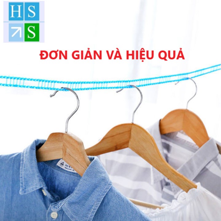 Combo 05 Dây phơi quần áo chịu lực thông minh chống dồn (Dài 5m, Mầu giao ngẫu nhiên)