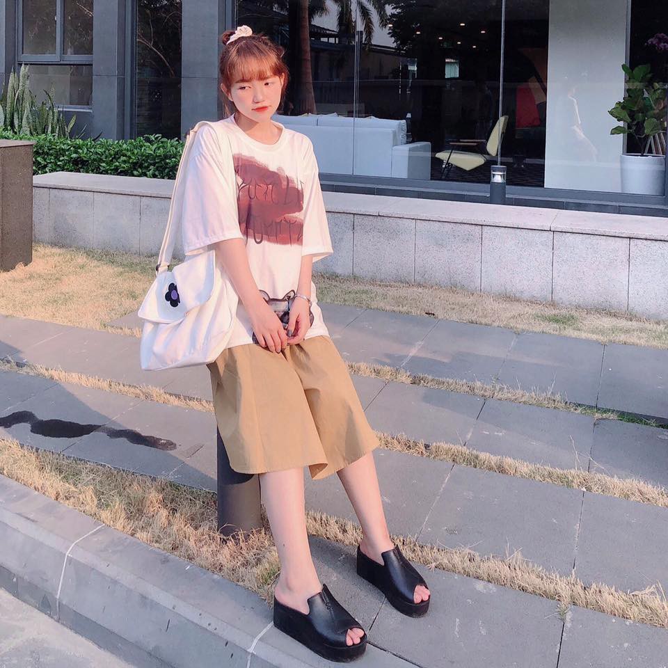 SET CHÂN VÁY MIDI KAKI BASIC SKIRT KÈM ÁO THUN TAY LỠ DÁNG RỘNG - MM