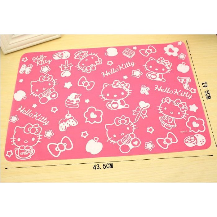 Tấm lót bàn ăn bằng silicon họa tiết hello kitty dễ thương tiện dụng