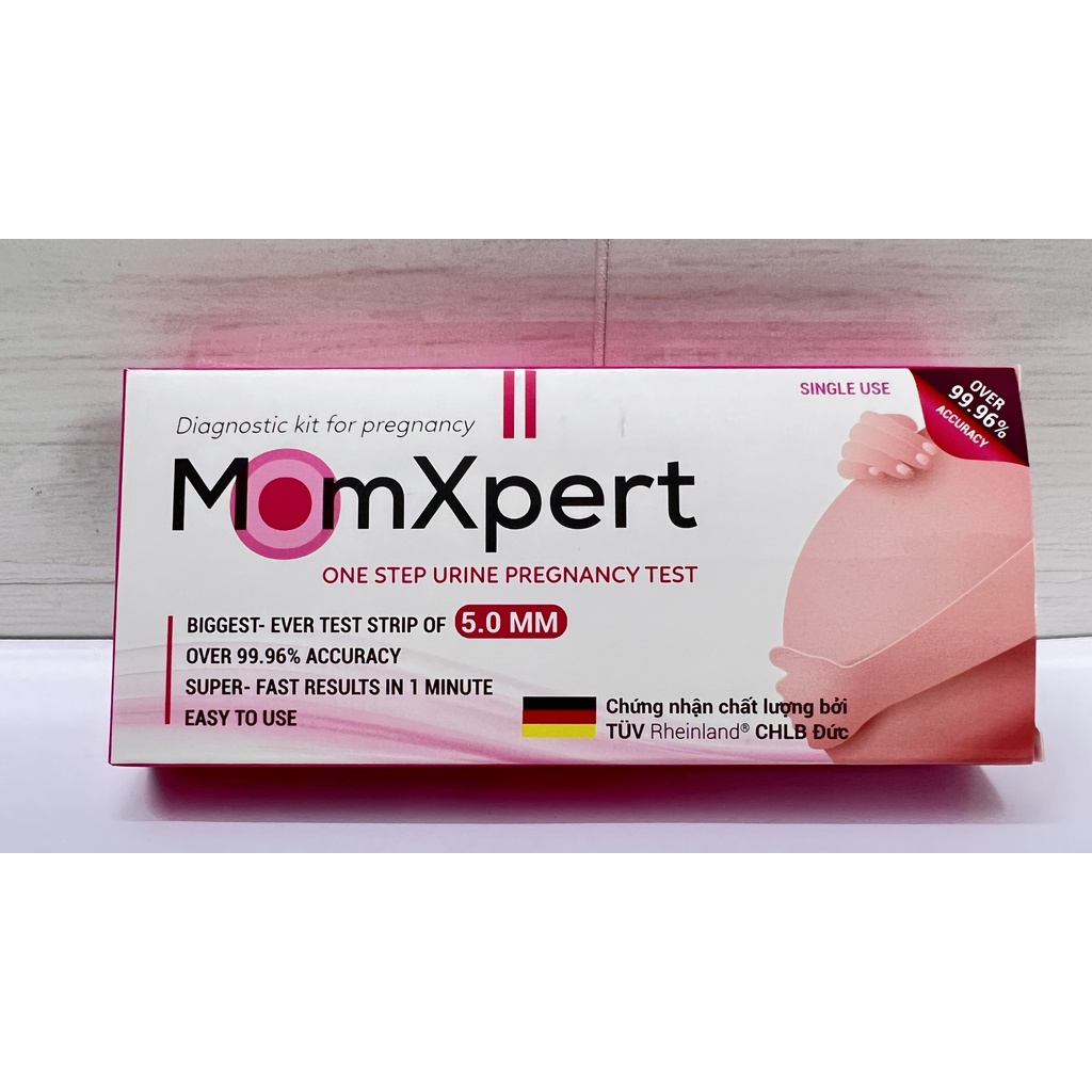Que test thử thai MomXpert nhanh chính xác cao.có cốc đựng thuận tiện.suckhoechomoinha
