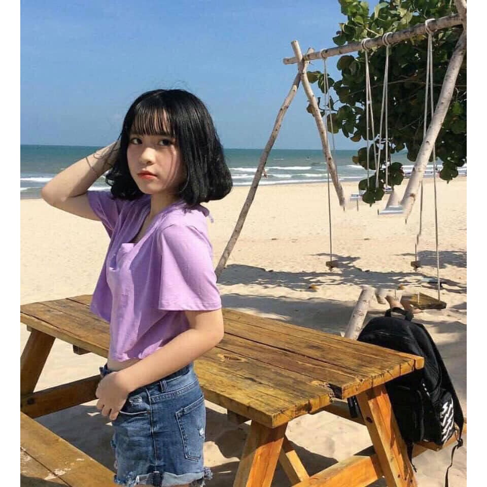 [Mã WASKT410K giảm 10K đơn 50K] ⚡️GIÁ SỐC⚡️ Áo thun croptop cổ tim (Sỉ từ 5sp bất kỳ) | BigBuy360 - bigbuy360.vn