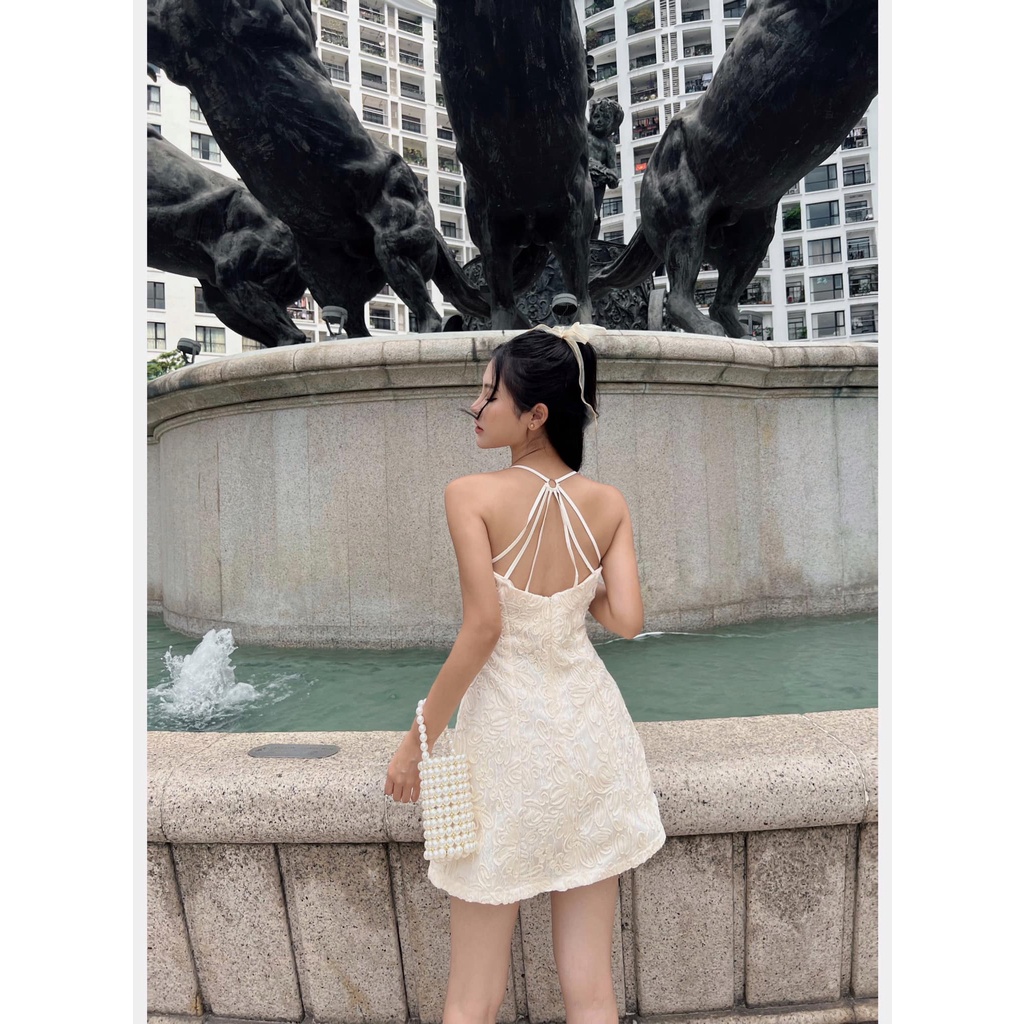 VÁY REN HOA NỔI ĐAN DÂY LƯNG