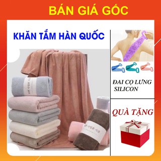 Khăn Tắm Hàn Quốc 140X70 Loại Lớn [COMBO TẶNG KÈM] Dây Đai Cọ Lưng Silicon GIÁ SỈ, Khăn Cotton Khách Sạn 5 Sao Cao Cấp