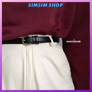 Thắt lưng da nữ Basic bản nhỏ 2.3cm - Dây lưng nữ học sinh đơn giản đi học đi làm trẻ trung TL019 simsimshop