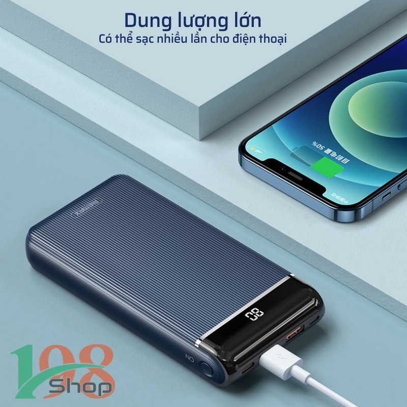 Sạc Dự Phòng Remax RPP-109 Chính Hãng, Dung lượng 20000mAh Sạc Nhanh, 3 Cổng Ra, 3 cổng vào