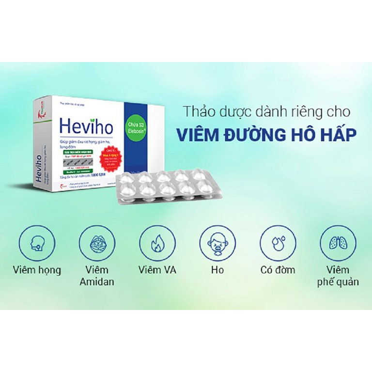 Heviho hộp 20v hỗ trợ giảm đau rát họng, hỗ trợ giảm ho kéo dài - CN84