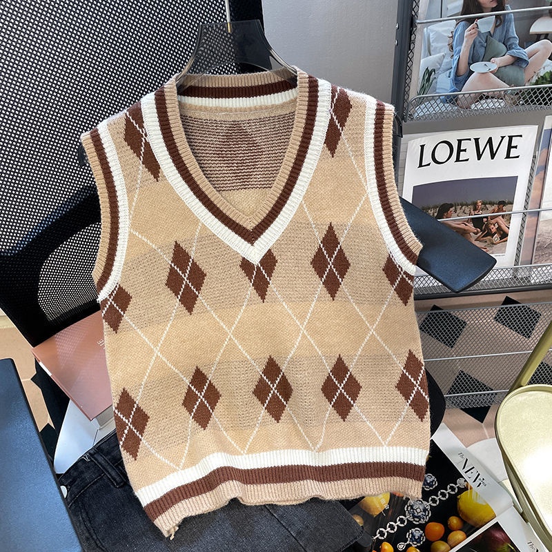 Áo sweater Dệt Kim Không Tay Màu Đen Đính Đá Thời Trang Mùa Thu Dành Cho Nữ