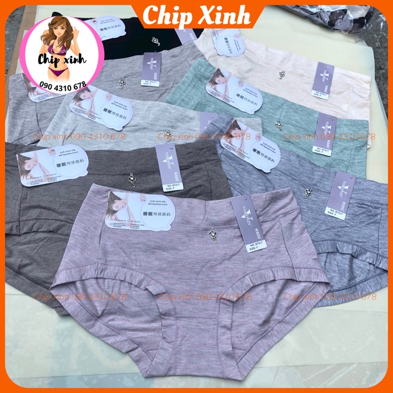 Quần lót nữ chất cotton muối tiêu cạp cao chất liệu thoáng mát