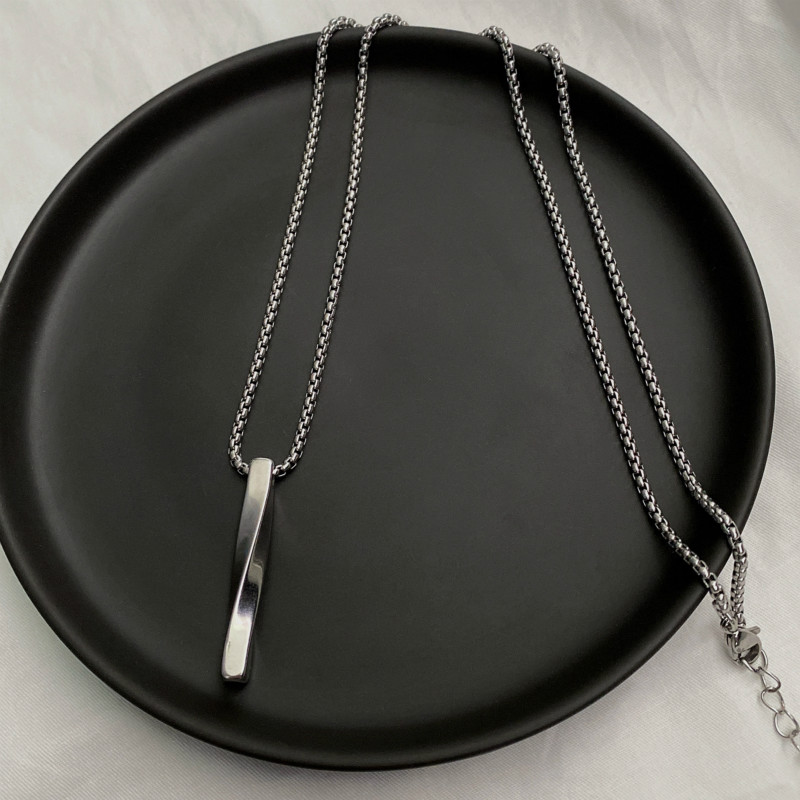 Dây Chuyền Dài Bằng Thép Không Gỉ Phong Cách Hàn Quốc Dành Cho Nam