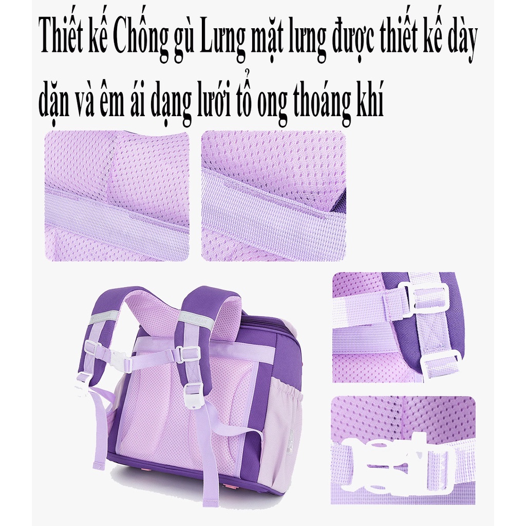 [Dòng Cao Cấp] Cặp sách đi học cho bé trai bé gái cấp 1 cấp 2 từ lớp 2- lớp 9 chống gù lưng, chống thấm nước