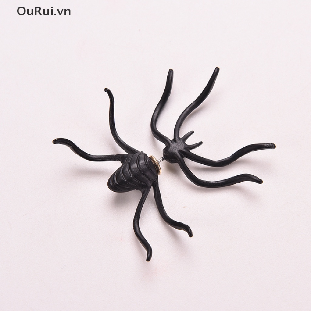 {RUI} Khuyên Tai Hình Nhện Đen Thời Trang Mới Hai Phần Sang Trọng {OuRui.vn}