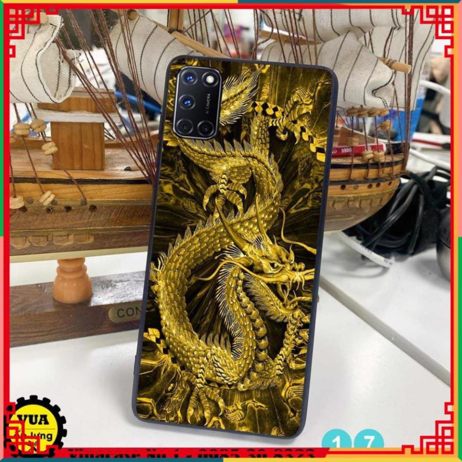 Ốp lưng in kính cường lực 3D sáng đẹp, sắc nét họa tiết hình rồng vàng quyền lực cho máy điện thoại OPPO A52 - OPPO A92