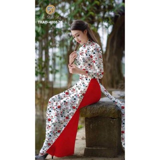 [Giá Sập Sàn] Áo Dài lụa hoa nhí - Ảnh thật tự chụp