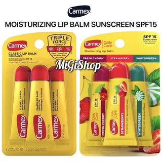 [Hàng Mỹ] Son Dưỡng Môi Dạng Tuýp Carmex Moisturizing Lip Balm Sunscreen SPF15 10g thumbnail
