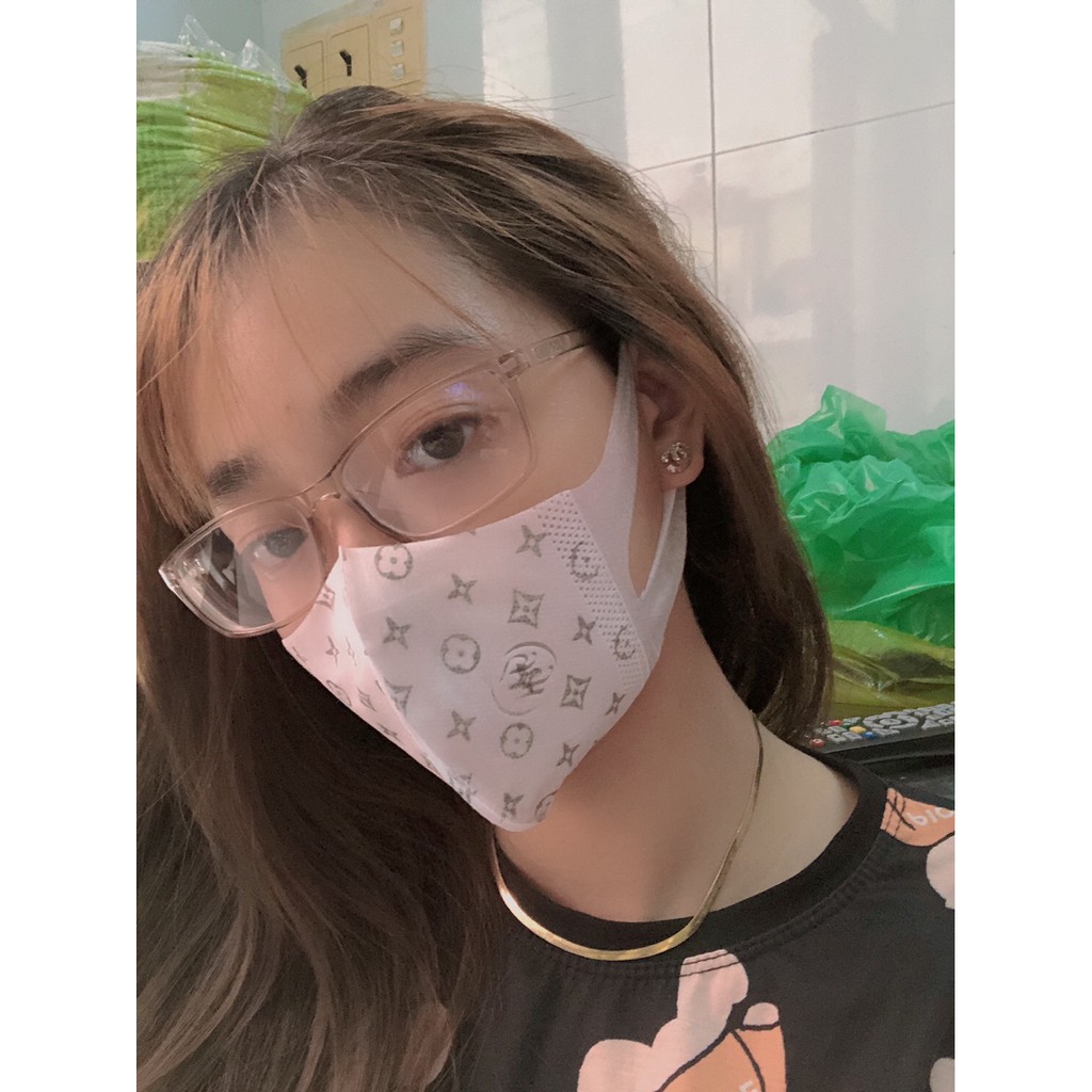 Hộp 50 chiếc khẩu trang 3D mask họa tiết LV hothit