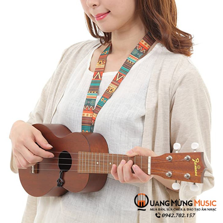 DÂY ĐEO ĐÀN UKULELE - GUITAR KHÔNG CẦN ĐỤC LỖ - HOẠ TIẾT THỔ CẨM