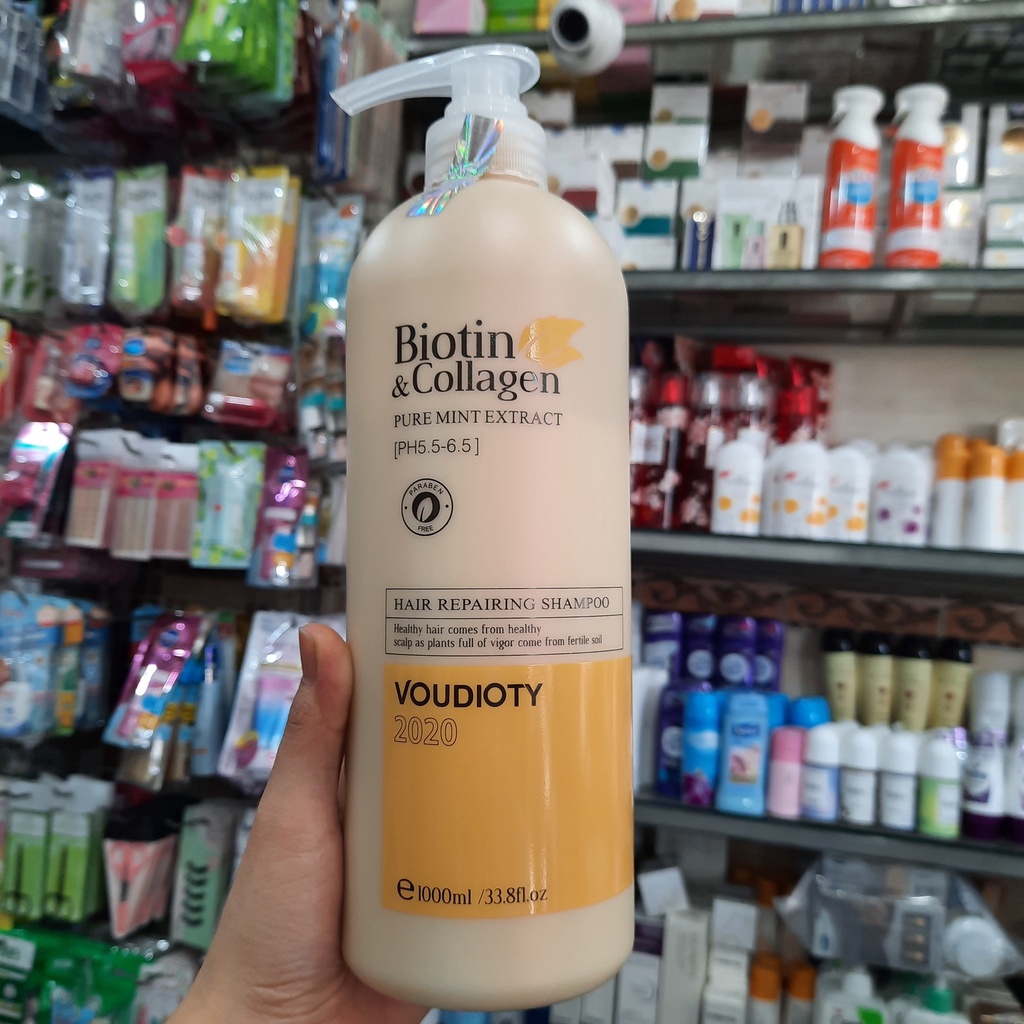 DẦU GỘI BIOTIN COLLAGEN VOUDIOTY VÀNG 1000ML Suôn Mượt